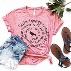 Western Wishlist, Blackbird Beatles, Blackbird Singing, Beatles Lyrics, Beatles Shirt, Dead Of Night, Outfit Office, Beatles Tshirt, Beatles John