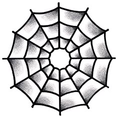 a black and white drawing of a spider web