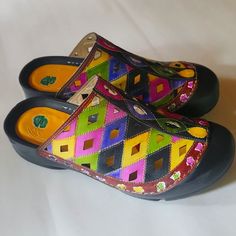 Nwot Riutiru Women's Leather Sandals Color: Candy Size: 38 ( 7-7.5 ) Multicolor Leather Sandals With Cushioned Footbed, Multicolor Synthetic Sandals With Rubber Sole, Casual Multicolor Closed Toe Mules, Multicolor Leather Clogs For Spring, Multicolor Slip-on Sandals With Leather Sole, Multicolor Mules With Rubber Sole And Round Toe, Multicolor Leather Slip-on Sandals, Multicolor Round Toe Sandals With Leather Footbed, Multicolor Slip-on Sandals With Rubber Sole