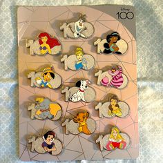 the disney characters have been cut out to look like numbers