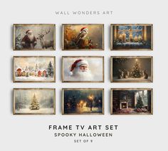 the frame tv art set spooky halloween sets are on sale for $ 9 99