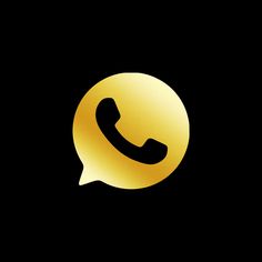 an image of a phone call icon on a black background with gold text bubble in the middle