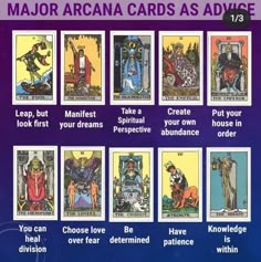 the major arcana cards as advice