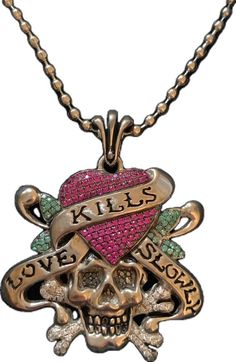 2000s Necklace, 2000s Jewelry, Love Kills Slowly, Love Kills, Edgy Jewelry, Y2k Accessories, Y2k Jewelry, Y Necklace, Ruby Emerald