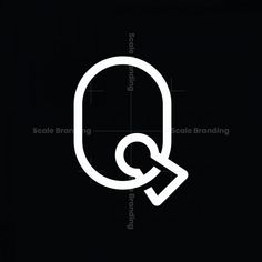 the letter q in white on a black background