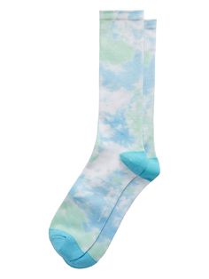 Tie-Dye Sock | Banana Republic Breathable Casual Socks For Spring, Soft Cotton Socks With Stretch, Soft Stretch Cotton Socks, Casual Green Knee-high Socks, Sporty Stretch Socks For Summer, Comfortable Breathable Socks For Spring, Soft Comfortable Casual Socks, Casual Comfortable Socks, Casual Comfortable Soft Socks