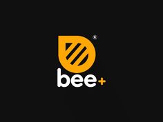 the bee plus logo on a black background