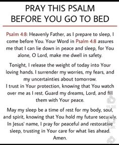 Quotes From Bible, Bedtime Quotes, Pray Until Something Happens, Bedtime Prayers, Blessed Assurance, Comforting Bible Verses, Bedtime Prayer, Evening Prayer, Bible Study Lessons