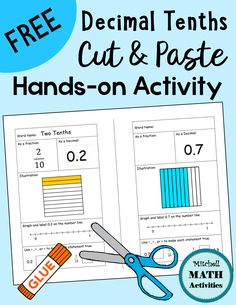 FREE hands-on mini-book for decimals and decimal grid models for tenths and hundredths. Includes a Decimal Place Value chart and all decimal tenths from 0.1 to 1.0. Appropriate for 4th and 5th grade. #mitchellmathactivities #decimals #freeresource #decimaltenths #decimalgrids #decimalmodels Decimal Place Value Games, Fraction And Decimal Activities, Teaching Decimals 4th, Fractions To Decimals Activities, Tenths And Hundredths Activities, Fractions And Decimals 4th Grade, Decimal Place Value Activities, Teaching Decimals 5th Grade, Decimals 4th Grade