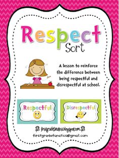 a pink and white poster with the words respect