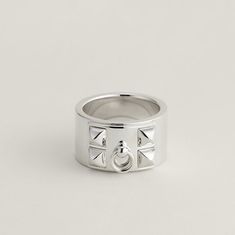 Hermes Cdc Ring In Sterling Silver Created In 1949, The Collier De Chien Collection Has Become Signature Herms Jewelry That Showcases Contemporary And Sculptural Volumes. Made In France Silver 925/1000 Width: 1.2 Cm Size: 50 (Around 4.75-5) Comes With Hermes Ring Box And Ribbon Hermes Ring, Unisex Rings, Hermes Jewelry, Style Party, Silver Logo, Party Style, Unisex Ring, Formal Style, Personal Shopper