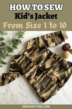 how to sew kids'jacket from size 1 to 10