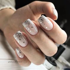 Nail Art Mariage, Simple Wedding Nails, Wedding Nail Art Design, Wedding Nails Glitter, Awesome Nails, Wedding Nails Design, Nail Art Wedding, Winter Nail Designs