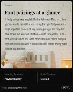 an image of a website page with the words fort pairings at a glance on it