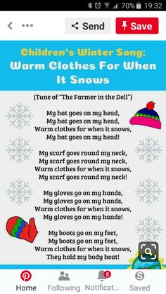 the poem for children's winter song warm clothes for when it snows