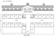 the floor plan for an office building, with two floors and three rooms on each side