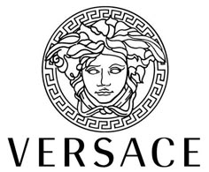 the versa logo is shown in black and white with an image of a woman's head