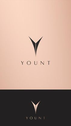 the logo for yountt is shown in two different colors and font, one with an