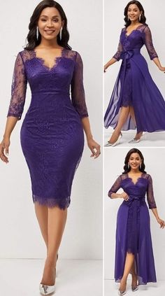 Purple Bodycon Dress Formal, Beautiful Elegant Dresses Classy, Women Lace Dress Classy, Lace Fashion Dress Classy, Purple Dress Classy, Wedding Party Outfits Guest, Elegant Dresses For Women Classy, Lace Dress Designs Classy