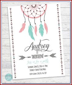 the printable dream catcher birthday party is ready to be used as a baby shower