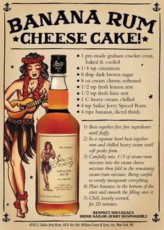 an advertisement for banana spiced cheese cake