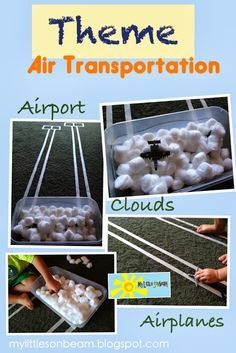 there are pictures of different types of air transportation in the sky and on the ground