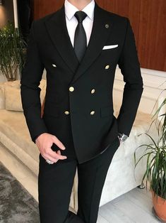 Buy High Quality Men Black Gold Tuxedo Men Suit Black 2 Pieces Online in India - Etsy Black Gold Tuxedo, Coat Pant For Men, Graduation Suit, Black Double Breasted Suit, Men Suits Black, Double Breasted Suit Men, Gold Tuxedo, Mens Wedding Suits, Black Suit Men