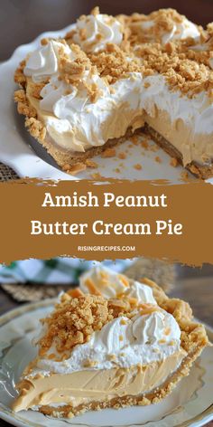 an amish peanut butter cream pie on a plate