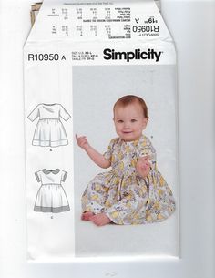 the sewing pattern for this baby's dress is easy to sew, and it has