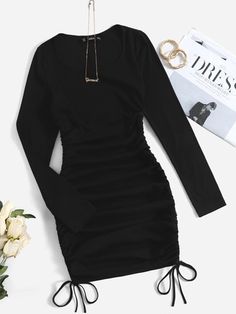 Mode Zara, Cute Dress Outfits, Ribbed Knit Dress, Stylish Jackets, Simple Trendy Outfits, Long Black Dress, Black Bodycon Dress, Dress For Short Women, Really Cute Outfits