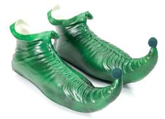 PRICES MAY VARY. Flexible slip-on costume footwear Curling toes and tip poms Waterproof pic One size fits most teens and adults Munchkin Costume, Grinch Shoes, Leprechaun Costume, Heat Miser, Christmas Elf Costume, Green Elf, Green Costumes, Clown Shoes, Elf Shoes