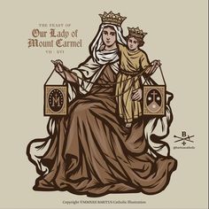 the lady of mount carmel with her son