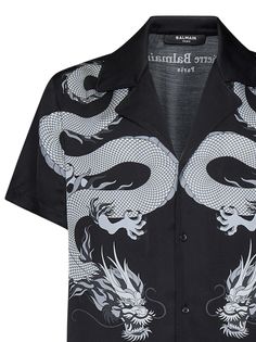 Shirt Balmain Shirt, Balmain Logo, Paris Shirt, Balmain Paris, Dragon Print, Cool Outfits For Men, Pierre Balmain, Valentino Men, Tee Shirt Designs