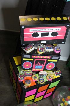 an old school cassette tape machine made out of candy