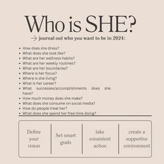 Who Is She Questions, Alter Ego Journal, Vision Board Questions To Ask, Alter Ego Journal Prompts, Questions For Vision Board, Ego Journal Prompts, Alter Ego Questions, Who Is She Journal Prompts, Monthly Focus Ideas