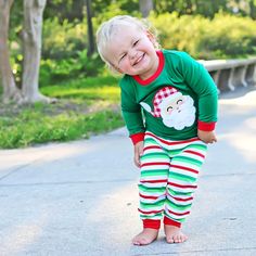 Get ready for Christmas in this adorable red and green stripe knit loungewear! Features santa applique and solid red trim. Boys Christmas Pajamas, Christmas Loungewear, Santa Applique, Knit Loungewear, Brothers Sisters, Christmas Pjs, Ready For Christmas, Striped Pyjamas, Solid Red