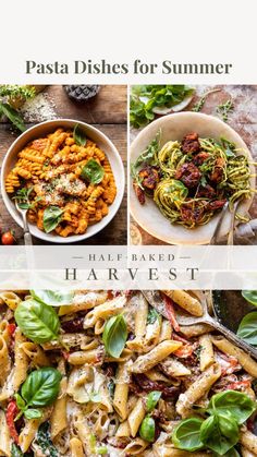 pasta dishes for summer with text overlay