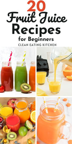 photo collage with pretty fruit juices. Juice Recipes Blender, Juice Extractor Recipes Healthy, Easy Fruit Juice Recipes, Juice Making, Blended Juices, Healthy Juice Recipes Juicers, Juicing Recipes With Strawberries, Veggie Juice Recipes Healthy, Juicing Recipes Fruit