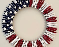 an american flag wreath made out of legos