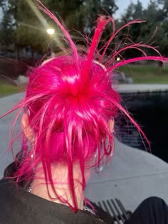 Spikey Bun, Spiky Bun, Bright Pink Hair, Pink Hair Dye