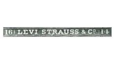 an old metal sign that says levi strauss & c'14 on it