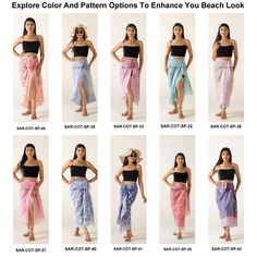 Using a sarong (or sarong paero) is quite simple and versatile! Here are several ways you can wear it: 1. As a Skirt:- Wrap Around: Hold the sarong behind you, wrap it around your waist, and tie it at your hip or in the front. Adjust the fit to your comfort. 2. As a Dress:- Halter Dress: Hold the sarong vertically, tie it behind your neck, and wrap the lower part around your waist. Adjust the top to create a halter-style dress. Bandeau Dress: Fold the sarong in half lengthwise, wrap it around your chest, and tie it at the back. 3. As a Beach Cover-Up:- Simple Wrap: Just drape it over your swimsuit for a quick cover-up, securing it with a knot at the side if desired. 4. As a Scarf or Shawl:- Drape Over Shoulders: Fold it into a triangle or simply drape it around your shoulders for a light s Summer Wrap Dress, Halter Style Dress, Sarong Wrap, Skirt Wrap, Dress Halter, Bandeau Dress, Large Scarf, Women's Cover Up, Hand Block Print