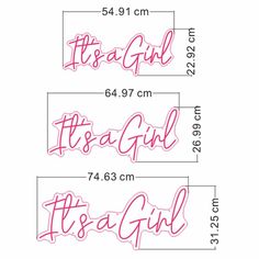 two pink decals with the words it's a girl and its a girl