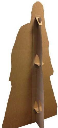 a cardboard cut out of the shape of a man's head, with paper on it