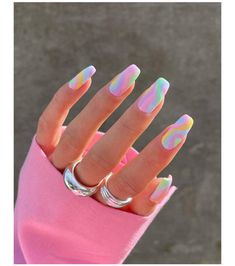 Rainbow Nails, September Nails, Pastel Nails, Disney Nails, Summer Acrylic Nails, Gradient Nails