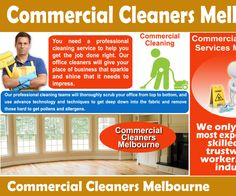 an advertisement for commercial cleaners melbourne