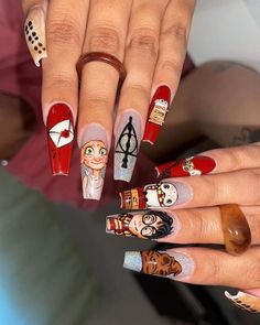 Book Inspired Nails, Harry Potter Nail Ideas, Harry Potter Inspired Nails, Harry Potter Nails Designs, Lexi Nails, Potter Nails, Harry Potter Nail Art, Harry Potter Design, Harry Potter Nails