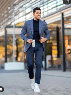 Outfit Con Blazer, Nyc Mens Fashion, Suits And Sneakers, Stylish Mens Suits, Mens Smart Casual Outfits, Mode Tips