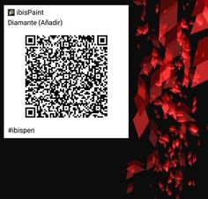 a qr - code is shown in front of a black background with red triangles