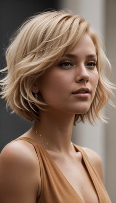 Short Shaggy Bob Hairstyles, Short Shaggy Bob, Shaggy Short Hair, Shaggy Bob, Choppy Bob Hairstyles, Chin Length Hair, Messy Short Hair, Blonde Woman